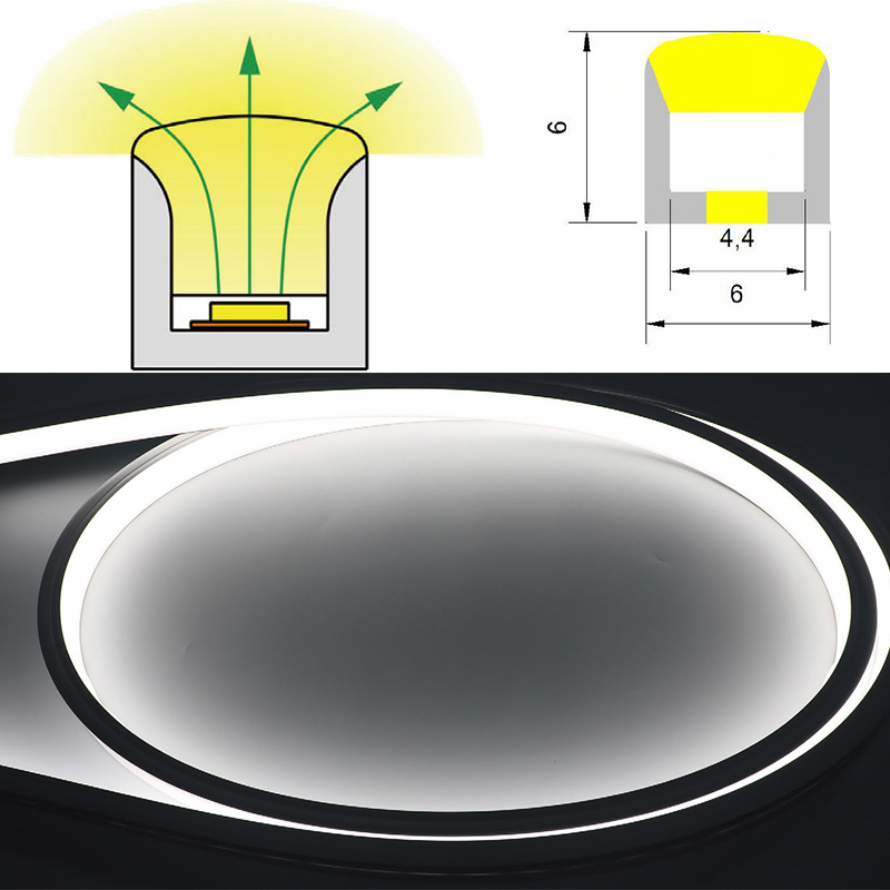 Soft Silicone Light Diffuser Tube For 3mm Slim LED Strip 180° Top Emitting 06*06mm Soft Silicone Light Diffuser Tube For 3mm Slim LED Strip 180° Top Emitting 06*06mm